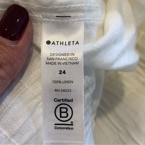 Athleta Cabo Linen Jogger Pants White Plus Size 24 - Picture 8 of 11